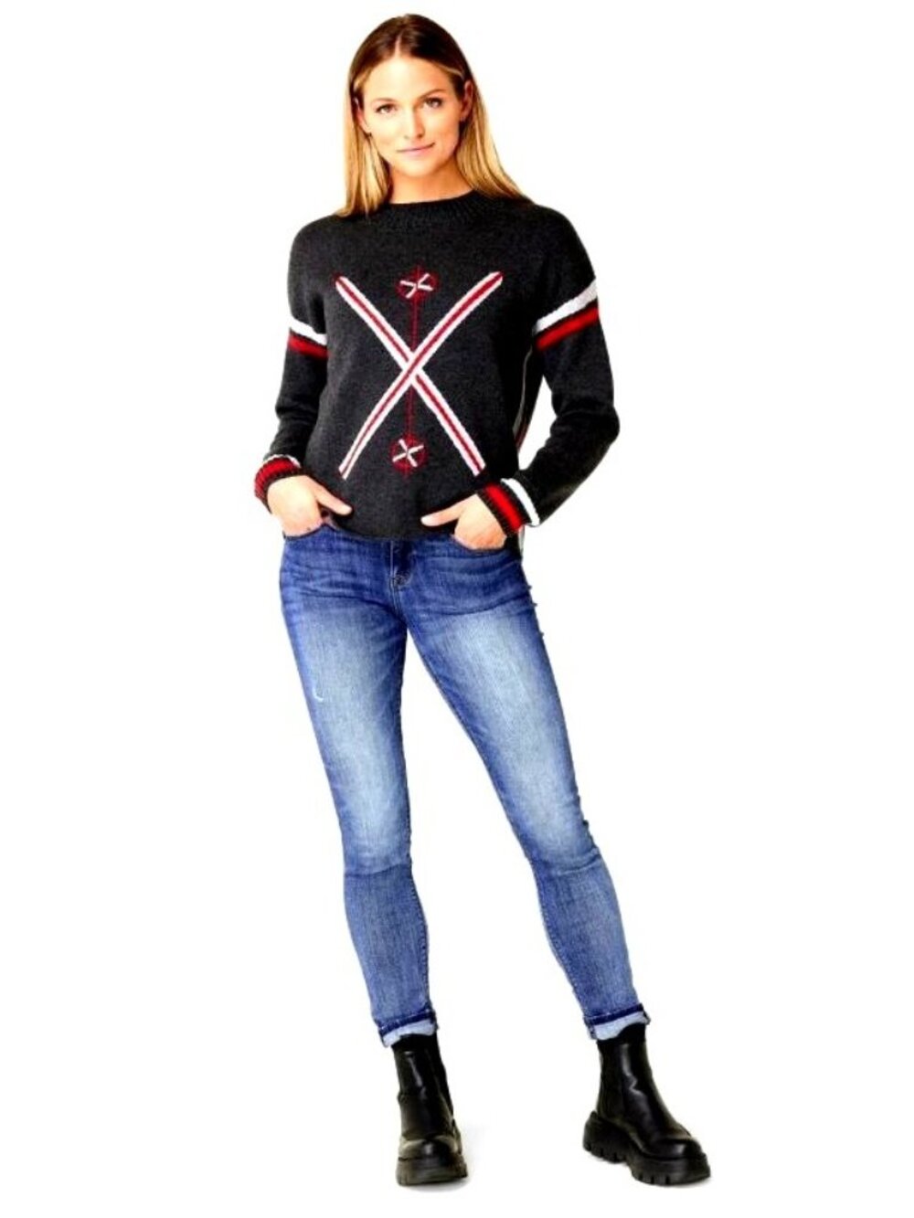 NWT Krimson Klover Traverse Pullover Sweater Small Charcoal Blue Wool Blend - Picture 12 of 14